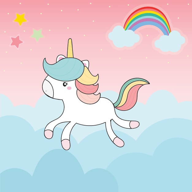 Download Lindo vector de unicornio | Vector Premium