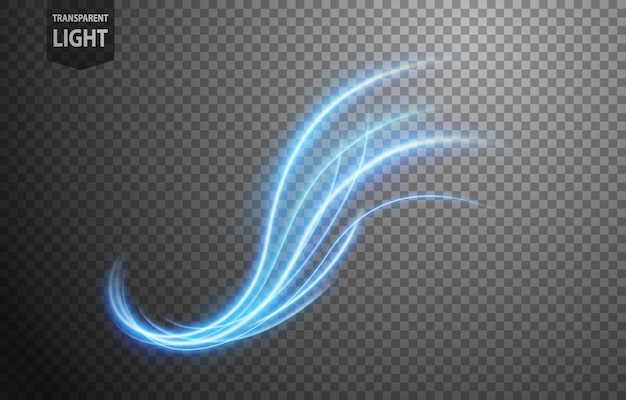 Línea de luz ondulada azul abstracta Vector Premium