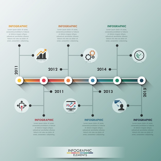 L Nea De Tiempo Lineal Infograf A Moderna Vector Premium