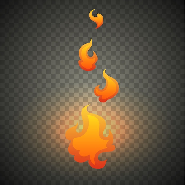 Llamas De Fuego Realistas Aisladas En Transparente Vector Premium