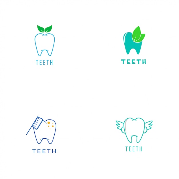 Logo de dientes Vector Premium
