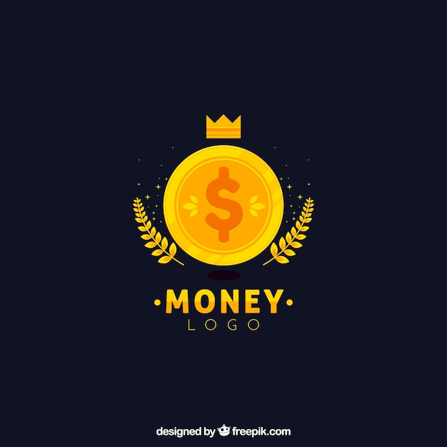 Logo de dinero en estilo plano Vector Gratis