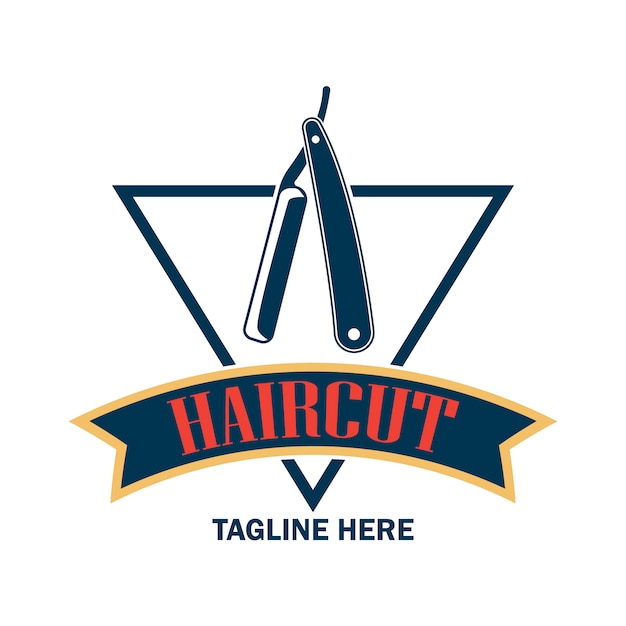 Logo con diseño de barbero | Vector Premium