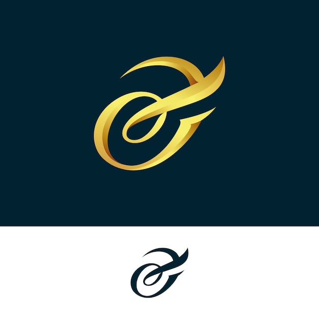 Logo Dorado Abstracto En Dos Versiones Vector Gratis