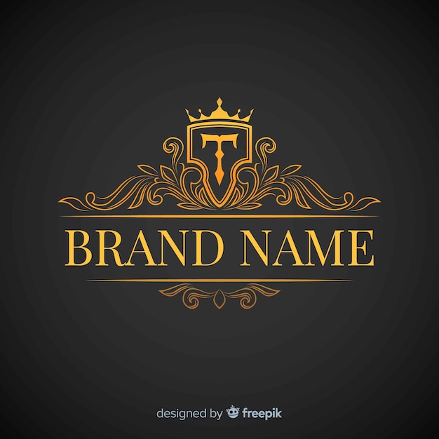 Logo Dorado Elegante Estilo Plano Vector Gratis