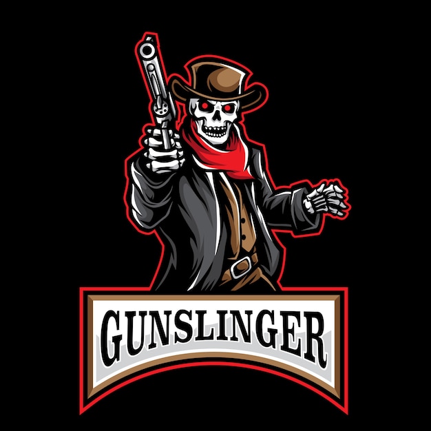 Logo de gunslinger de juegos. | Vector Premium