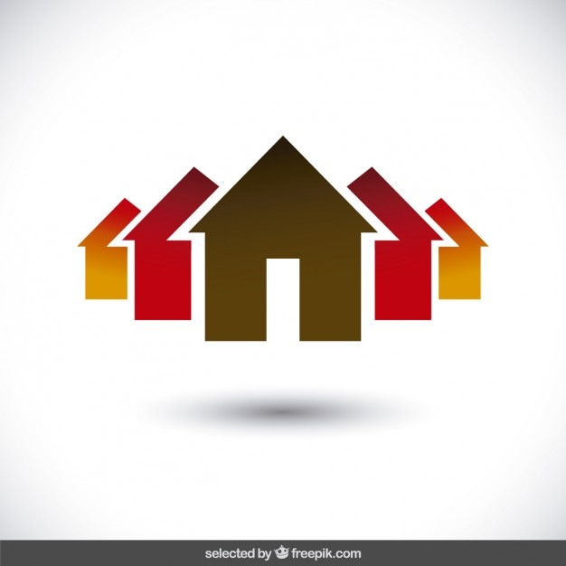 Logo de propiedad con siluetas de casas | Descargar Vectores gratis