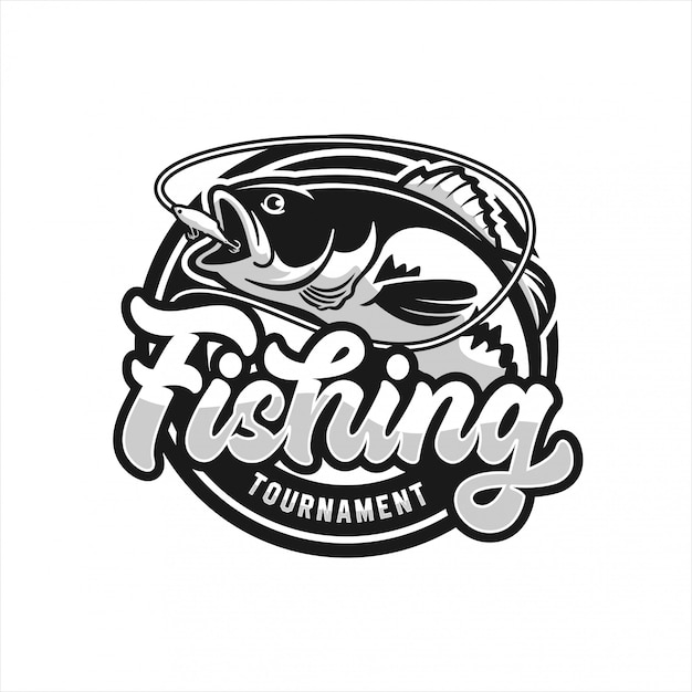 Logo Del Torneo De Pesca Vector Premium