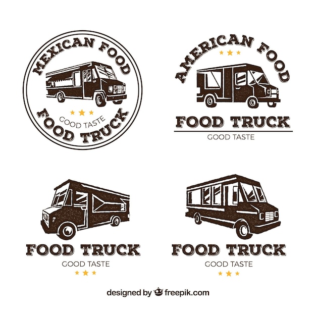 Download Logos de food truck con estilo retro | Descargar Vectores ...