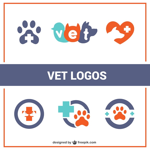 Logos De Veterinario Planos Vector Premium 5242