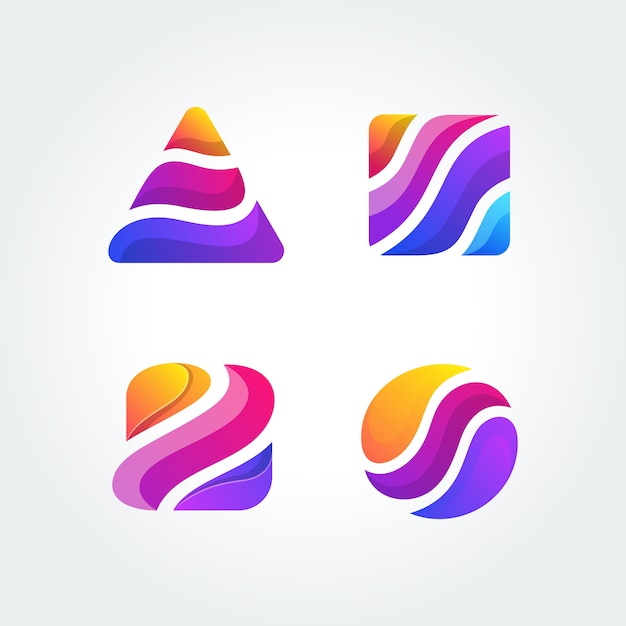 Logotipo colorido ilustración vectorial plantilla Vector Premium