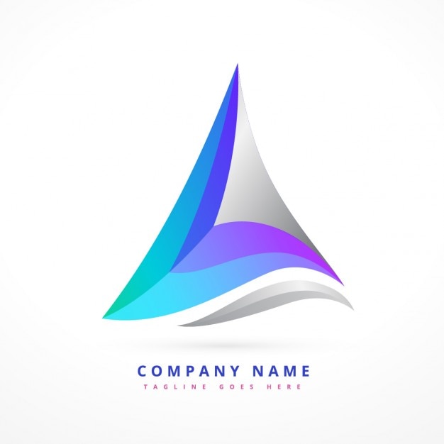 Logotipo En Forma Triangular Ondulada Descargar Vectores Gratis