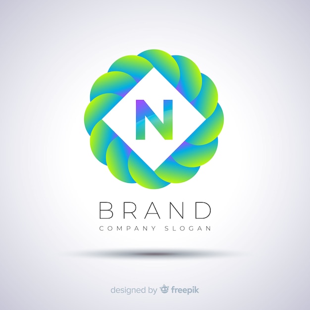 Logotipo esférico de plantilla abstracta gradiente vector gratuito
