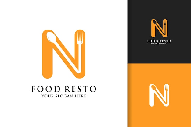 Logotipo De Inspiración De Restaurante De Comida De Cuchara Tenedor Letra N Vector Premium 5850