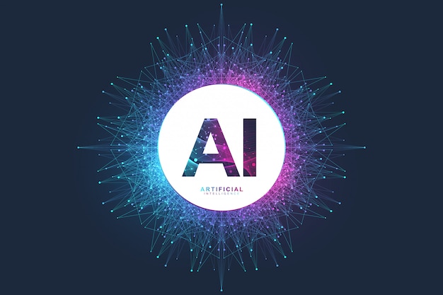 Logotipo De Inteligencia Artificial Vector Premium