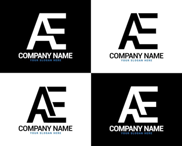 Logotipo De La Letra Ae Conjunto De Logotipos De La Letra Ea Vector