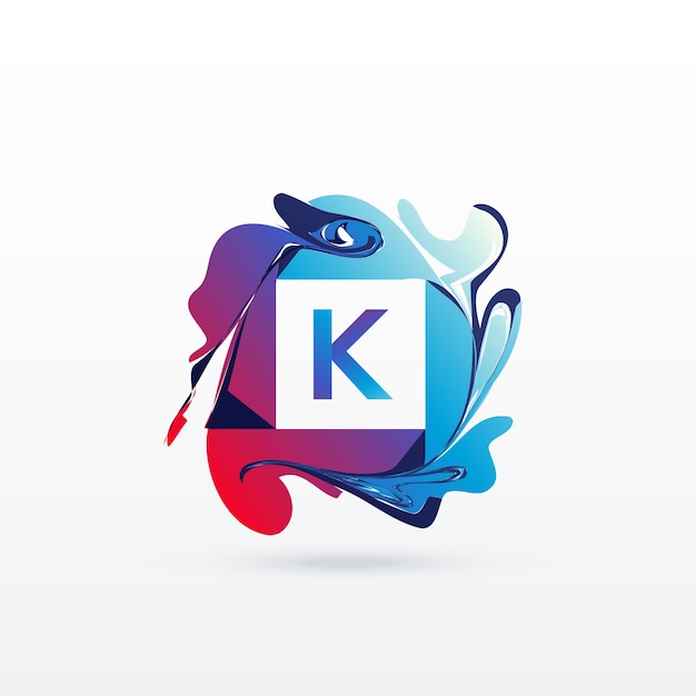 Logotipo De Letra K Con Formas Abstratctas Vector Gratis