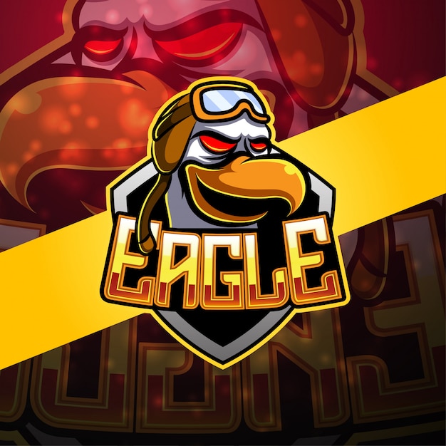 Logotipo De La Mascota Eagle Esport Vector Premium