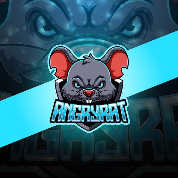 Logotipo De La Mascota Enojado Rata Esport Vector Premium