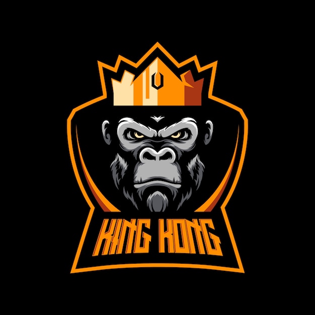 Logotipo de la mascota de king kong | Vector Premium