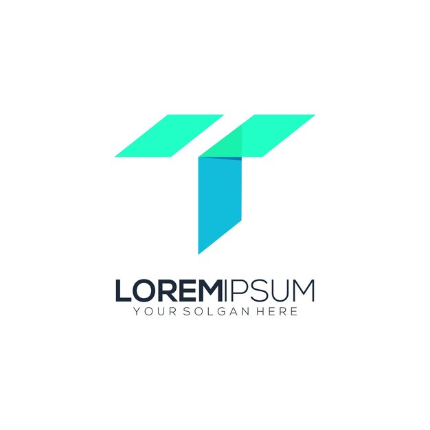 Logotipo Moderno Letra T Vector Premium