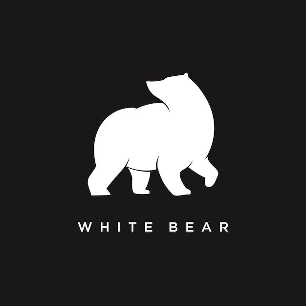 Logotipo Del Oso Blanco Vector Premium