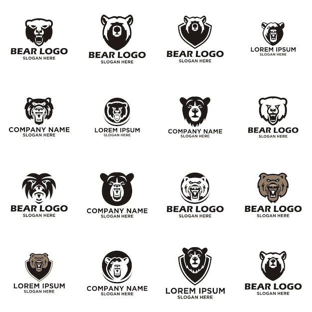 Logotipo del oso Vector Premium