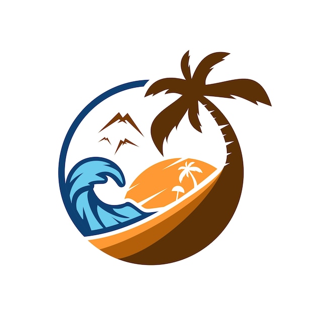 Logotipo De La Playa Vector Premium