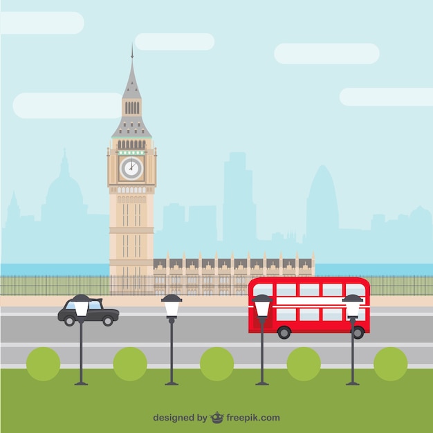 Londres Ciudad De Dibujos Animados Vector Gratis