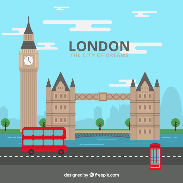 Londres La Ciudad De Los Suenos Vector Gratis