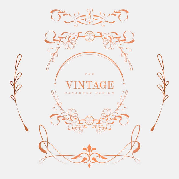 Lujoso conjunto de vectores vintage art nouveau insignia vector gratuito