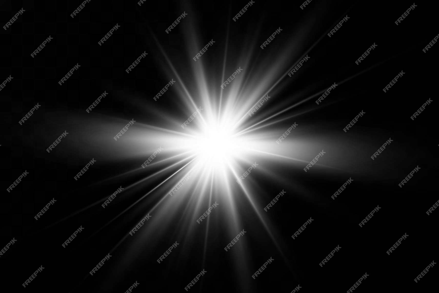 La luz blanca brillante explota sobre un fondo negro | Vector Premium