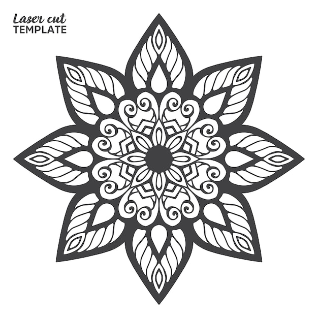 Mandala De Corte Por Láser Vector Premium