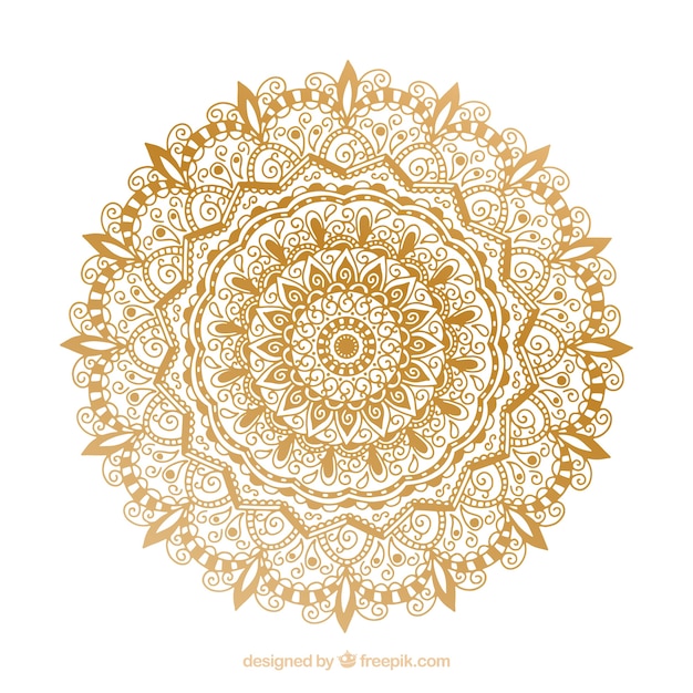 Mandala Elegante Con Estilo Dorado Vector Gratis