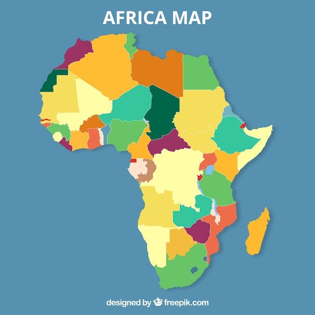 Mapa De Africa En Estilo Plano Vector Gratis