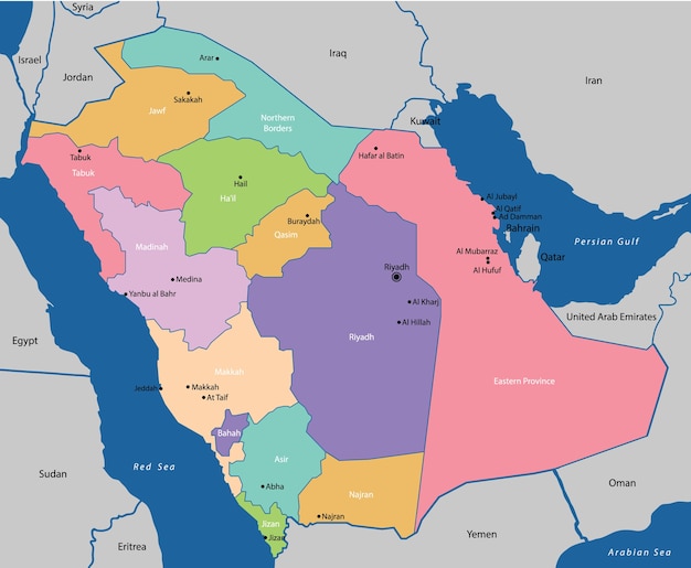 Vector Premium | Mapa de arabia saudita