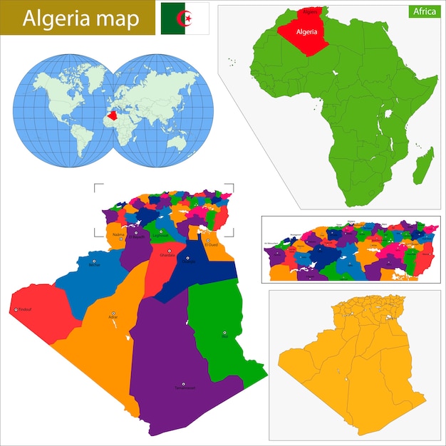 Mapa De Argelia Vector Premium 9618