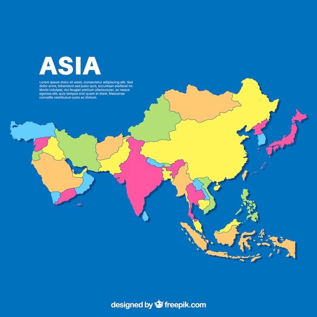 Mapa De Asia En Estilo Plano Vector Gratis