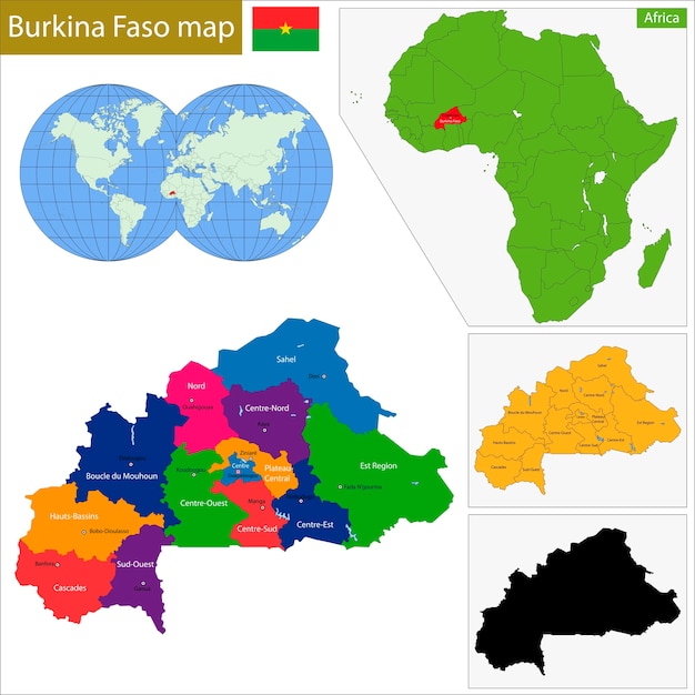 Mapa De Burkina Faso Vector Premium