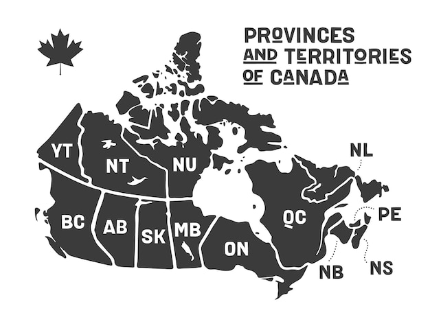 Mapa De Canad P Ster Mapa De Provincias Y Territorios De Canad Mapa