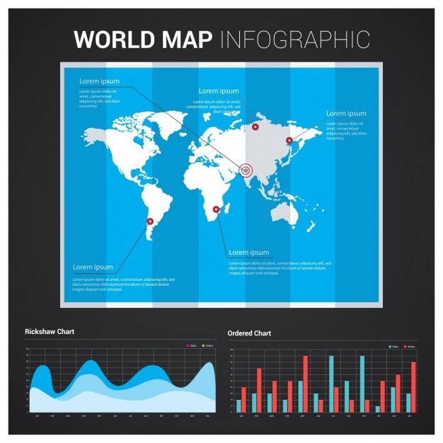 Mapa Del Mundo Infogr Fico Con Gr Ficas Descargar Vectores Gratis