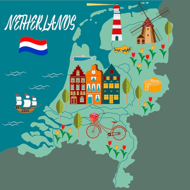 Holanda Mapa : Mapa Politico Paises Bajos Con Un Capital De Amsterdam