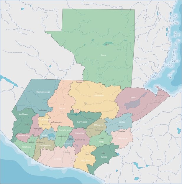 Mapa De Guatemala Vector Premium