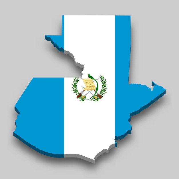 Mapa Isométrico 3d De Guatemala Con Bandera Nacional Vector Premium 2039