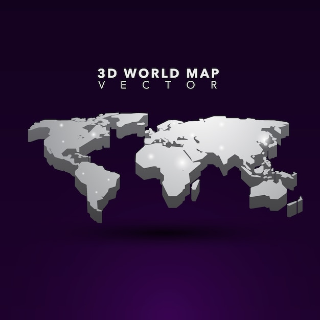 Mapa del mundo en 3d | Vector Premium