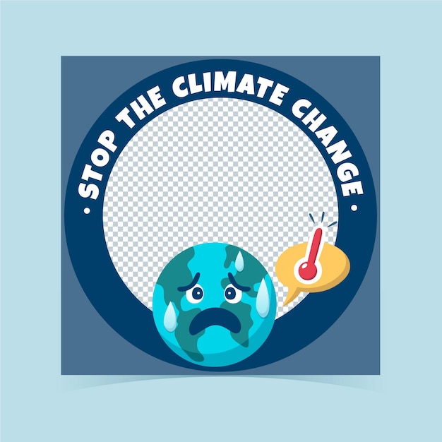 Marco De Facebook De Dibujos Animados Sobre El Cambio Climatico Vector Gratis