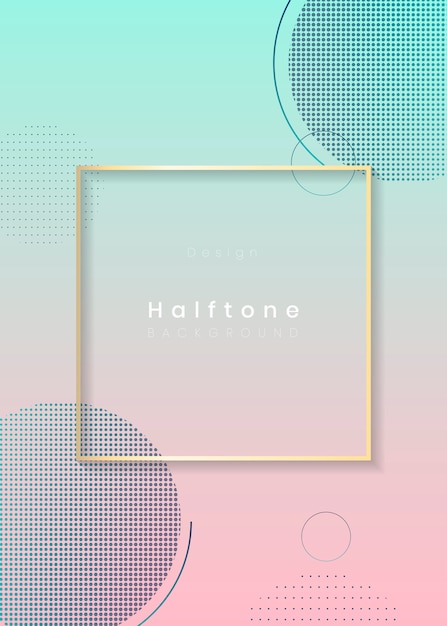 Marco de fondo de círculo de semitono vector gratuito