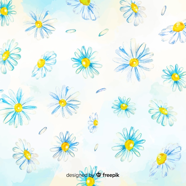 Margaritas fondo decorativo estilo acuarela | Vector Gratis