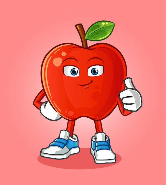 Mascota De Dibujos Animados De Manzana Roja Vector Premium 9568