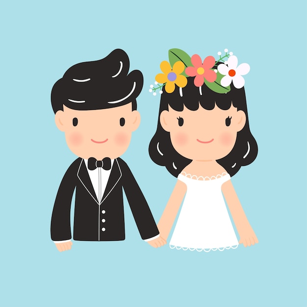 Matrimonio Concepto De Dibujos Animados Vector Premium 0543